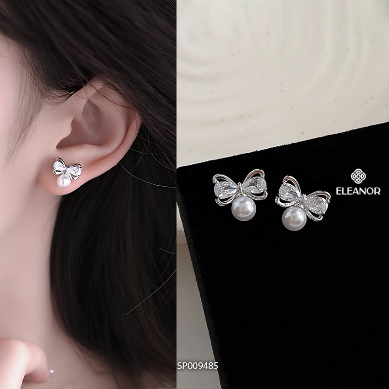 Bông tai nữ chuôi bạc 925 Eleanor Accessories ngọc trai nhân tạo phụ kiện trang sức khuyên tai 9485