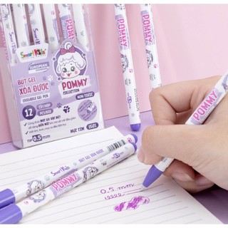 Hộp 12 Bút gel xóa được Smartkids Dino EG02 ngòi 0.5mm mực tím, mực xanh, mực đen