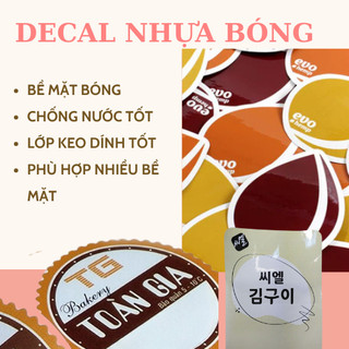 In Tem nhãn theo yêu cầu | Tem nhãn decal, 3 tờ A3 (32 x42cm) tem nhãn dán in logo , xưởng in decal giấy giá rẻ
