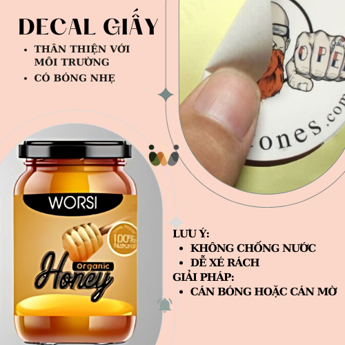 In theo yêu cầu  Tem nhãn decal, 𝟏 tờ A3 (32 x42cm) tem nhãn dán in logo , nhận in từ 5 tờ