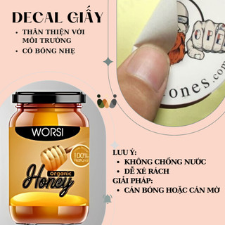 In Tem nhãn theo yêu cầu | Tem nhãn decal, 3 tờ A3 (32 x42cm) tem nhãn dán in logo , xưởng in decal giấy giá rẻ