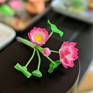 Lư sen đất sét Nhật đèn led