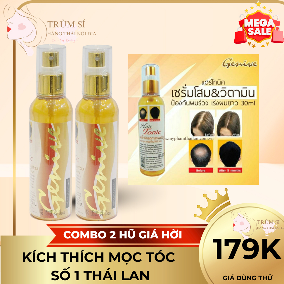 Xịt mọc tóc Hair Tonic GEVINE thái lan, xịt kích mọc tóc, ngăn ngừa rụng tóc 120ml fata co's