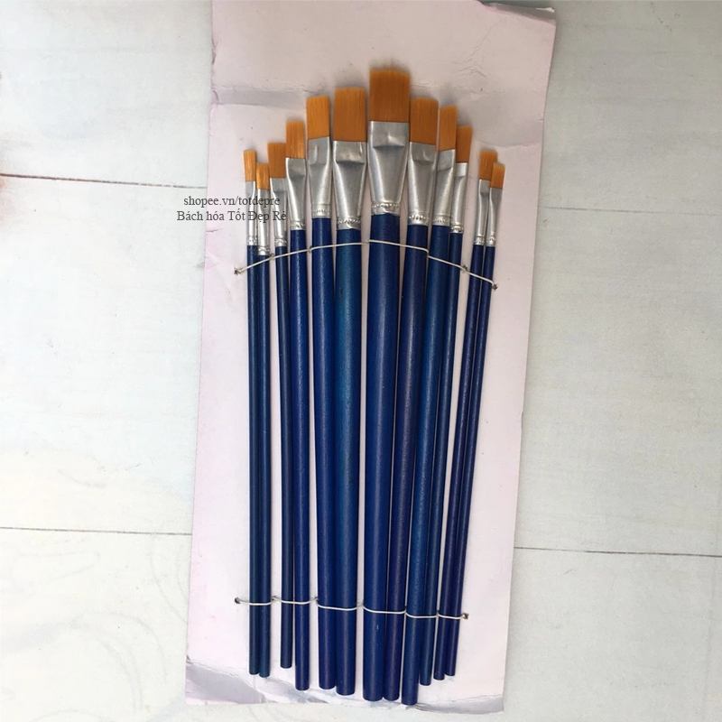 Bộ 12 cây cọ màu nước tô tượng - bút lông tô tượng