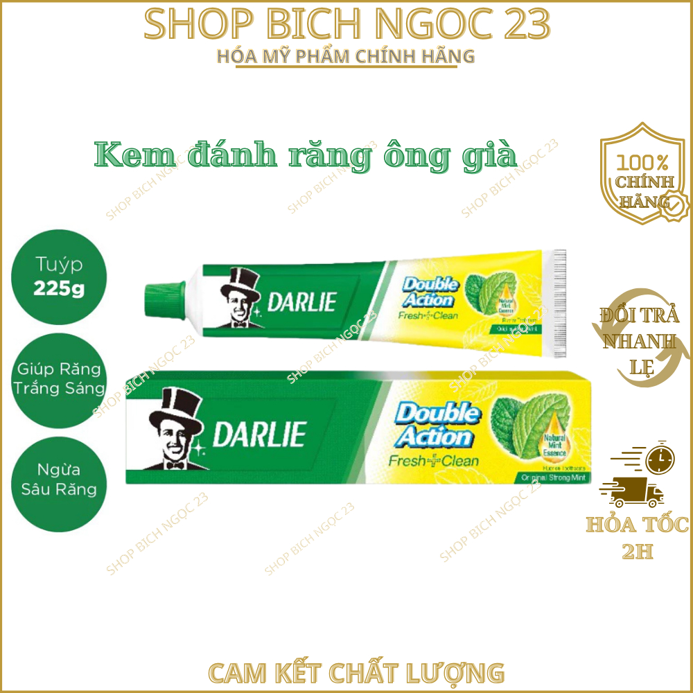 Kem đánh răng ông già, kem DARLIE DOUBLE ACTION HƯƠNG BẠC HÀ 225g