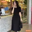 Đầm thiết kế BEMINE cổ tròn viền ngọc khoét vai dáng dài tay phồng phù hợp đi chơi, đi tiệc-MT9937