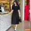 Đầm thiết kế BEMINE cổ tròn viền ngọc khoét vai dáng dài tay phồng phù hợp đi chơi, đi tiệc-MT9937