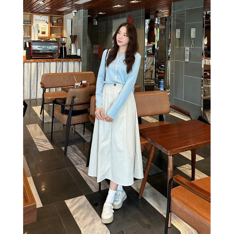 SA Chân váy kaki dáng dài vintage (ảnh thật) CV087 - SamHi Closet