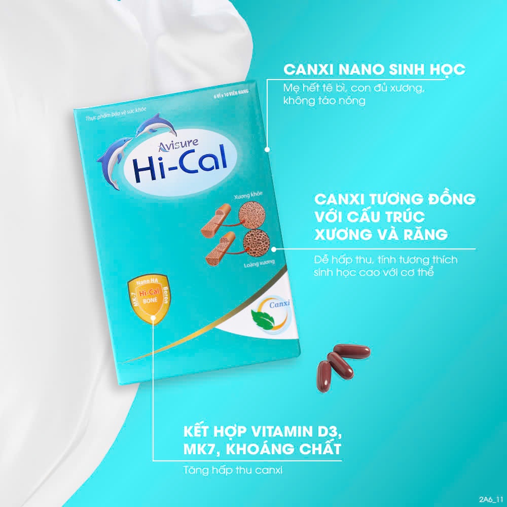 Product image Canxi cho bà bầu Avisure Hical canxi nano sinh học cho bà bầu, cho con bú, người cao tuổi 6