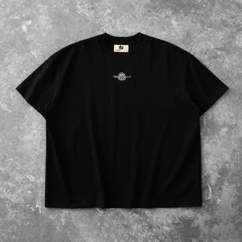 Ảnh Áo Thun Basic Đơn Giản Đen Brand TSUN Chính Hãng Big Woo Logo, UNISEX, Chi tiết Thêu, In Lụa, Oversize Bigsize 1