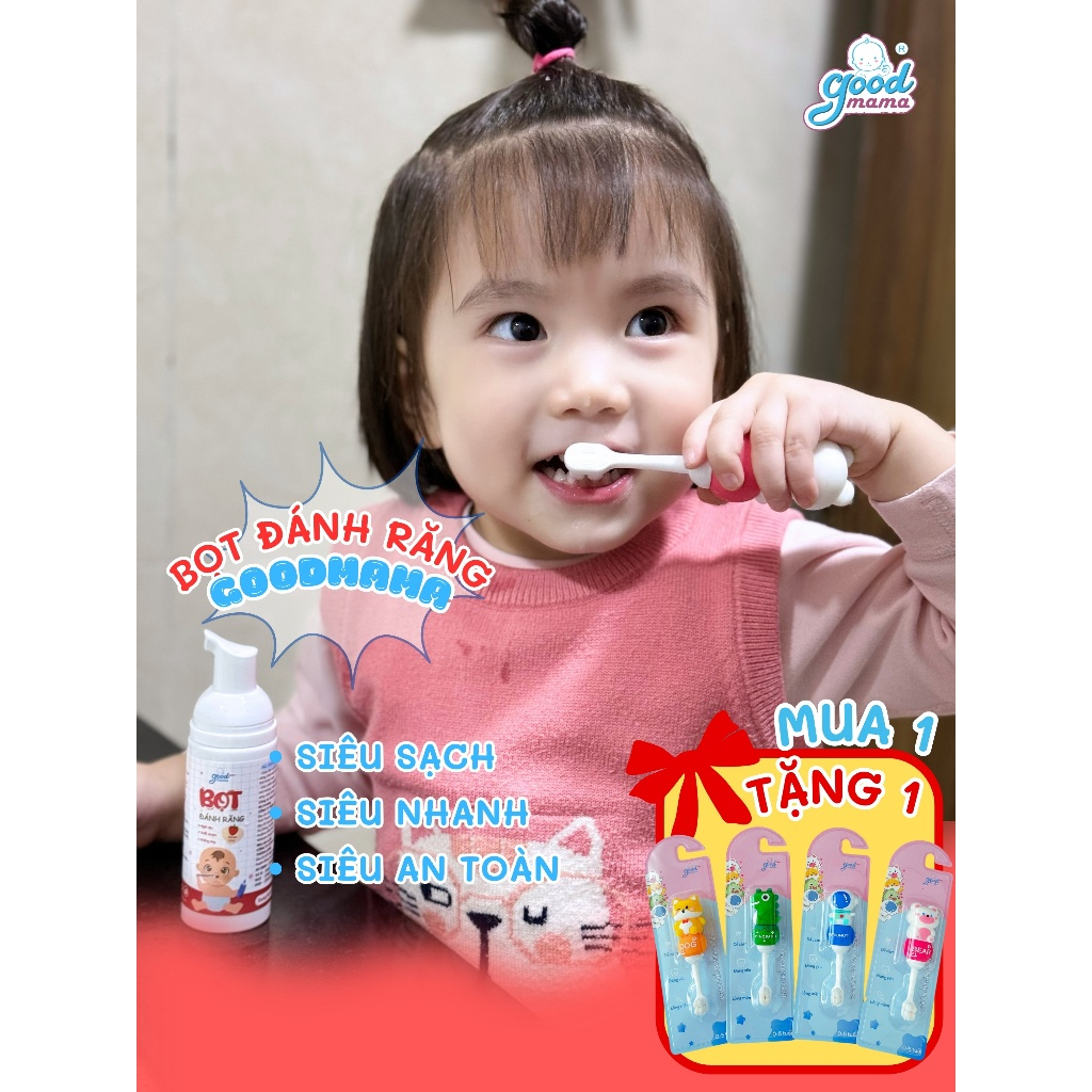 Bọt Đánh Răng Goodmama Ngọt dịu, Nuốt được, không cay cho bé từ 1 đến 5 ...