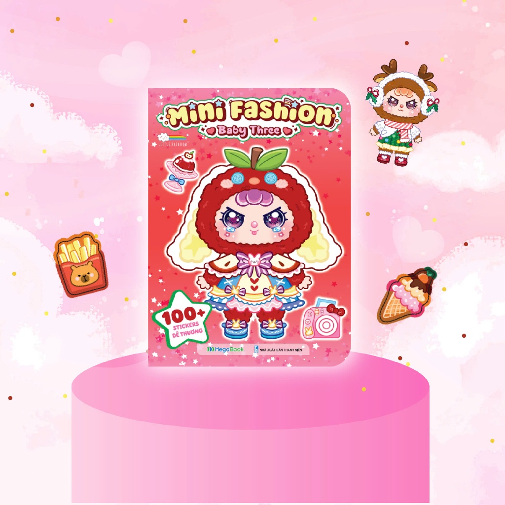Ảnh Sách Mini Fashion - Baby Three (Bóc dán hơn 100+ stickers váy, phụ kiện xinh đẹp) cho bé gái 2
