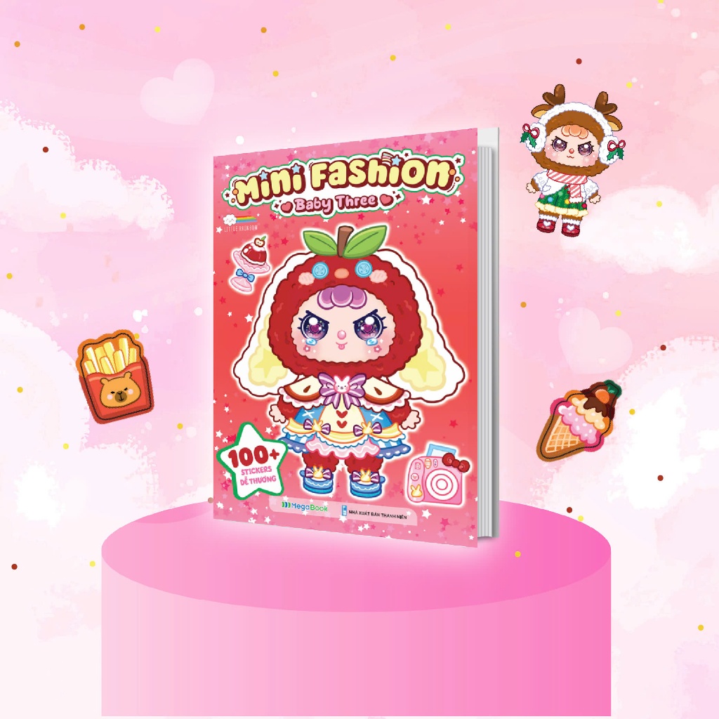 Ảnh Sách Mini Fashion - Baby Three (Bóc dán hơn 100+ stickers váy, phụ kiện xinh đẹp) cho bé gái 1