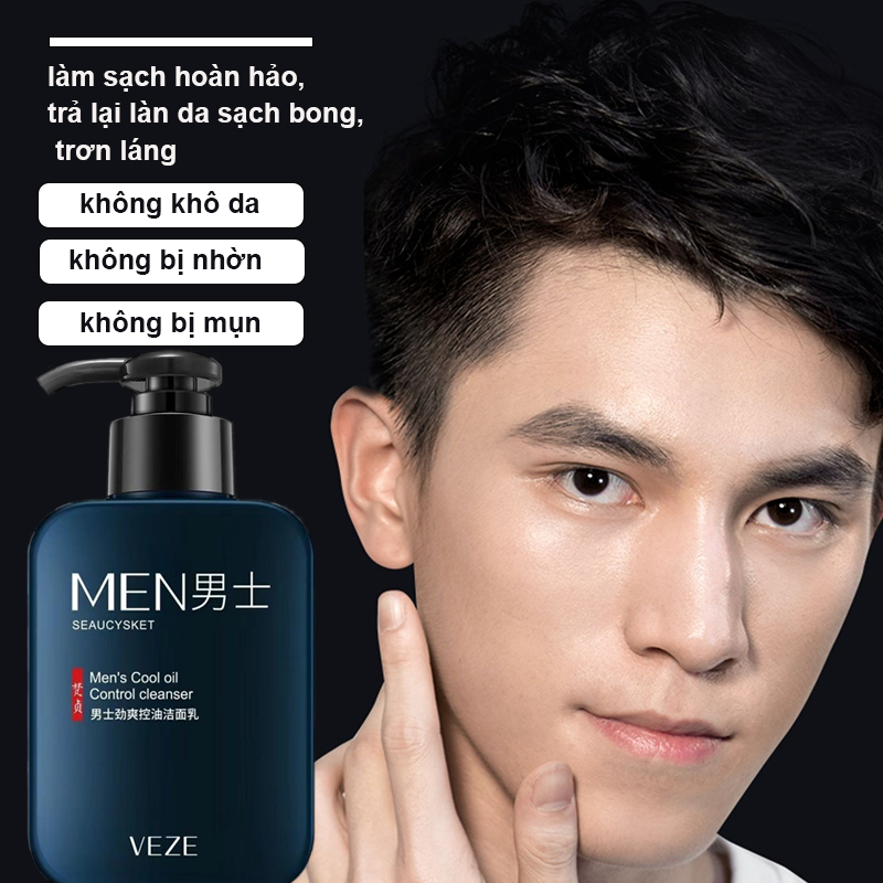 Sữa Rửa Mặt Nam 3 Tác Động Sạch Dầu Ngừa Mụn Sáng Da，Ngừa mụn nam Sạch sâu bã nhờn Làm sạch sâu lỗ chân lông