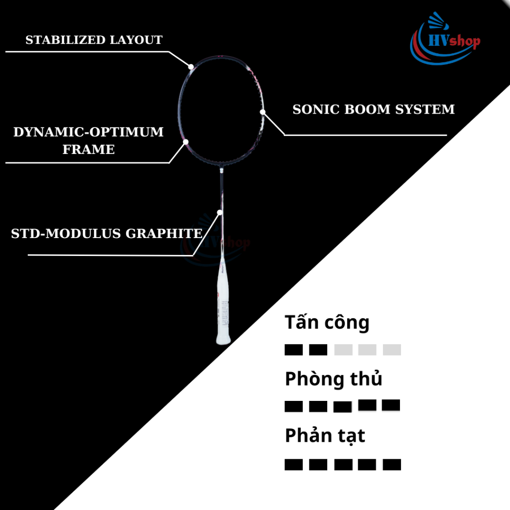 Vợt cầu lông - Vợt Lining Halbertec 2000 chính hãng, tặng cước căng sẵn, quấn cán,bao đơn - HVShop