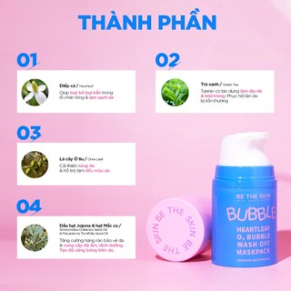 Mặt Nạ Sủi Diếp Cá Làm Sạch Mụn Đầu Đen Heartleaf O2 Bubble Wash Off Maskpack BETHESKIN 50g
