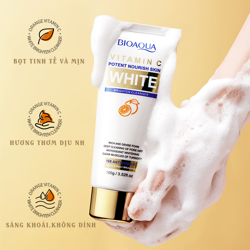 【Mua 1 Tặng 1】Sữa Rửa Mặt vitamin c Làm Trắng Da Kiềm Dầu Dưỡng Ẩm Loại Bỏ Bụi Bẩn ,Dịu Nhẹ Sản Phẩm Chính Hãng