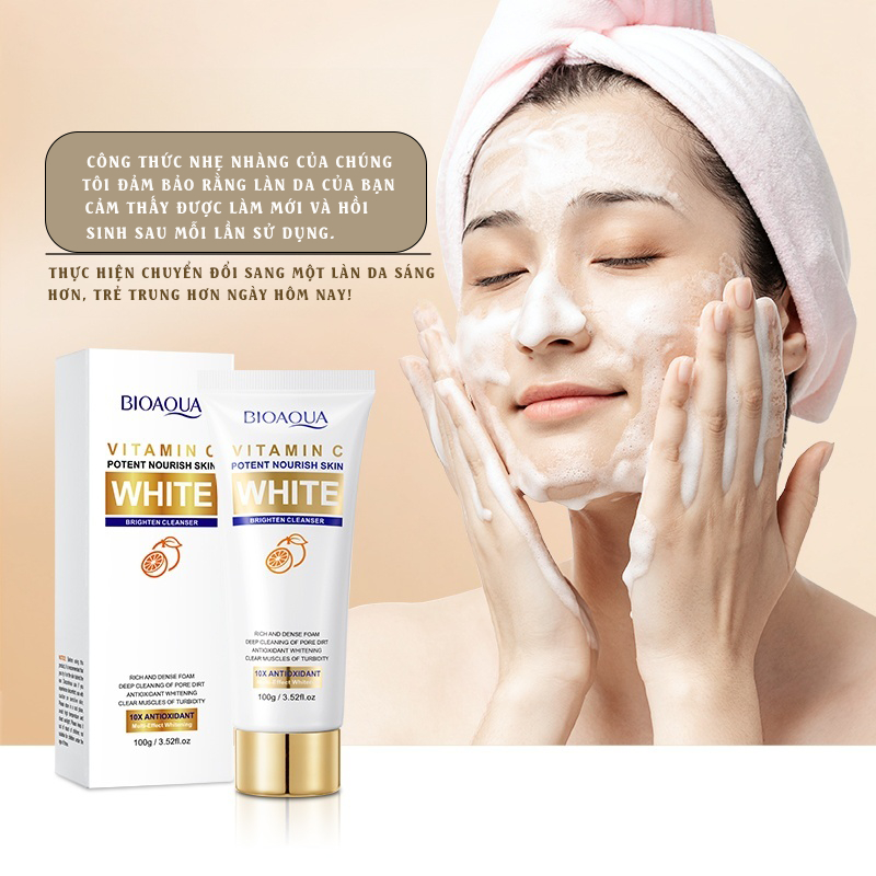 【Mua 1 Tặng 1】Sữa Rửa Mặt vitamin c Làm Trắng Da Kiềm Dầu Dưỡng Ẩm Loại Bỏ Bụi Bẩn ,Dịu Nhẹ Sản Phẩm Chính Hãng
