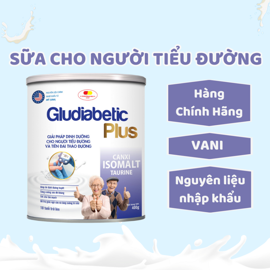 Sữa Tiểu Đường Kiểm soát đường huyết cho người Tiểu Đường Gludiabetic Plus Chính Hãng