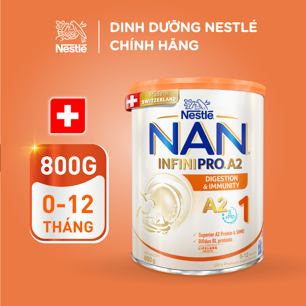 Ảnh Sữa bột Nestlé NAN INFINIPRO A2 1 800g nhập khẩu Thụy Sĩ với sự kết hợp độc đáo giữa đạm quý A2 và 5HMO 1