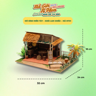 Mô hình gỗ tự lắp ráp DIY- Thế Giới Tí Hon- KHÓI LAM CHIỀU - MT01