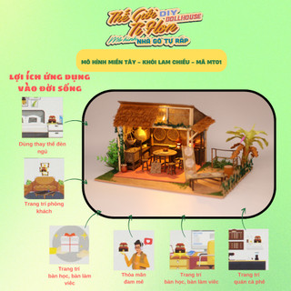 Mô hình gỗ tự lắp ráp DIY- Thế Giới Tí Hon- KHÓI LAM CHIỀU - MT01