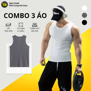 Set 3 Áo ba lỗ nam nhiều màu vải tăm gân dày dặn co giãn mặc thoải mái dễ phối đồ
