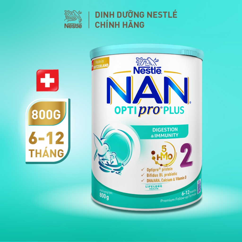 Ảnh Sữa bột Nestlé NAN OPTIPRO PLUS 2 800g nhập khẩu Thụy Sỹ với 5HMO 1