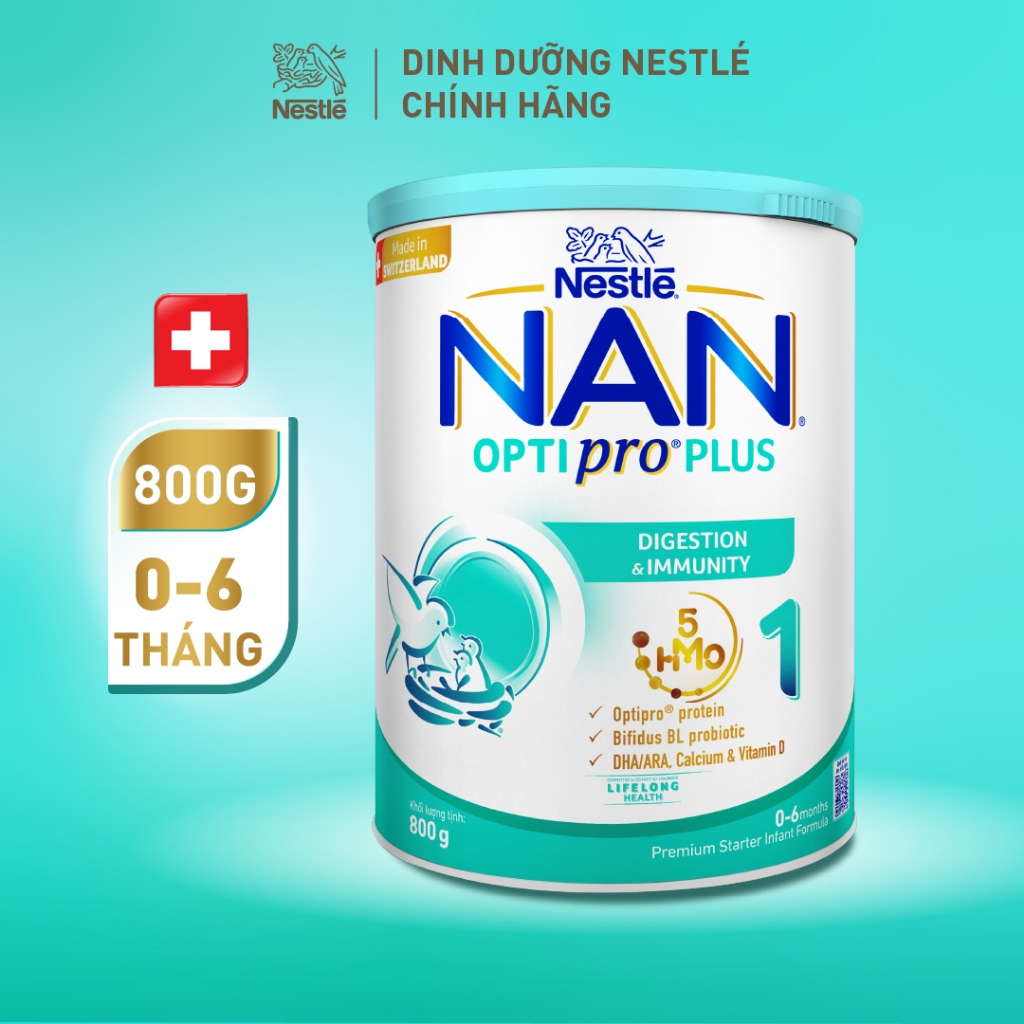 Ảnh Sữa bột Nestlé NAN OPTIPRO PLUS 1 800g nhập khẩu Thụy Sỹ với 5HMO 1