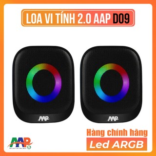 Loa Máy Tính A D09 BH – Loa Vi Tính 2.0 Mini Âm Thanh Vượt Trội, Đèn LED 7 Màu