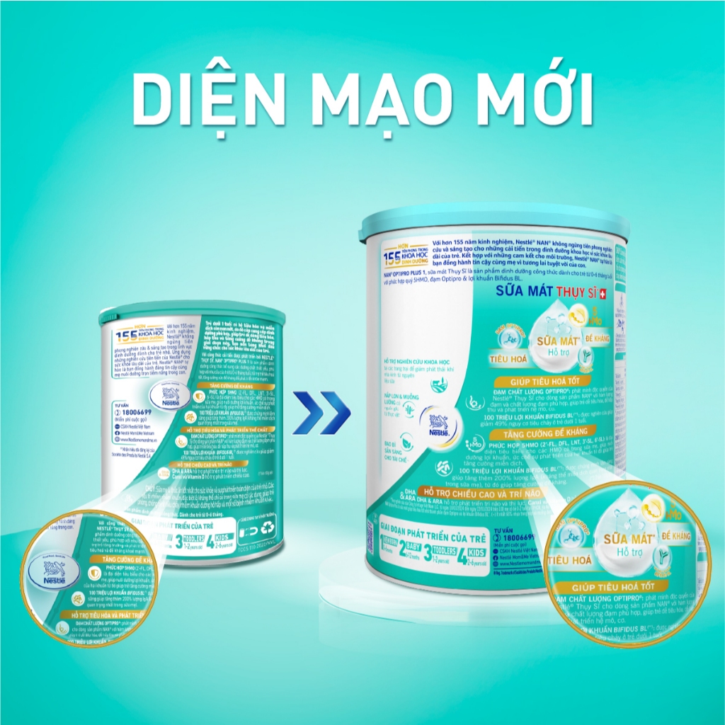 Ảnh Sữa Bột Nestlé NAN OPTIPRO PLUS 1 400G/lon với 5HMO Sản Xuất tại Thụy Sĩ 3