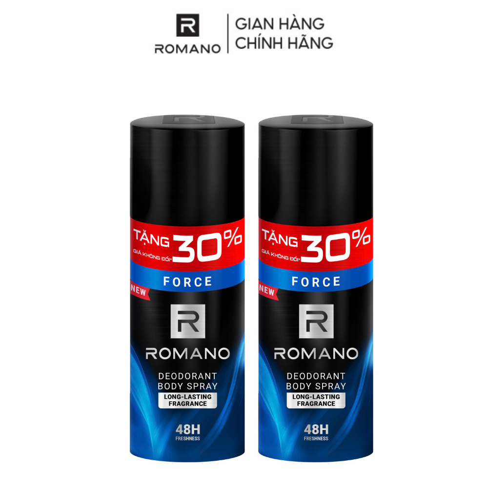 Ảnh Combo 2 Xịt toàn thân Romano ngăn mồ hôi và mùi cơ thể cho nam (195ml x 2) 2