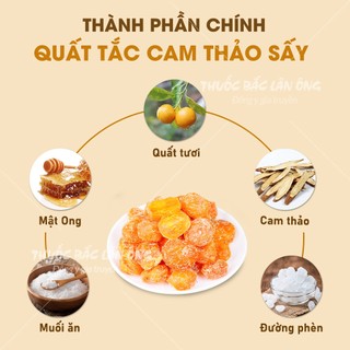 Quất tắc cam thảo sấy nguyên trái 1kg, ô mai quất tắc dẻo thơm, vị chua ngọt - Lãn Ông