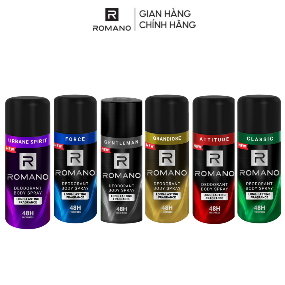 Ảnh Combo 2 Xịt toàn thân ngăn mồ hôi và mùi cơ thể Romano 150ml/chai - 9 Mùi Hương 1
