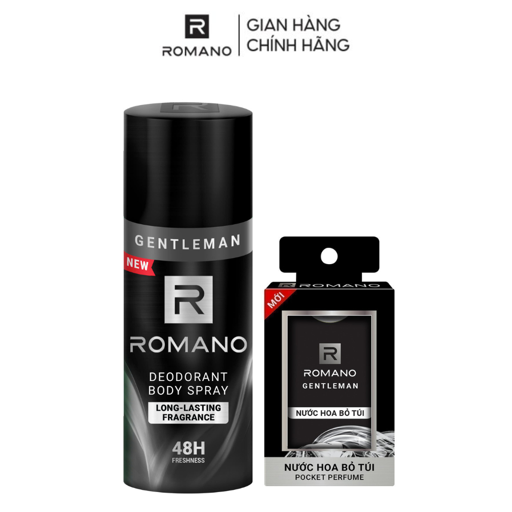 Combo Xịt toàn thân Romano 150ml + Nước hoa nam bỏ túi 18ml