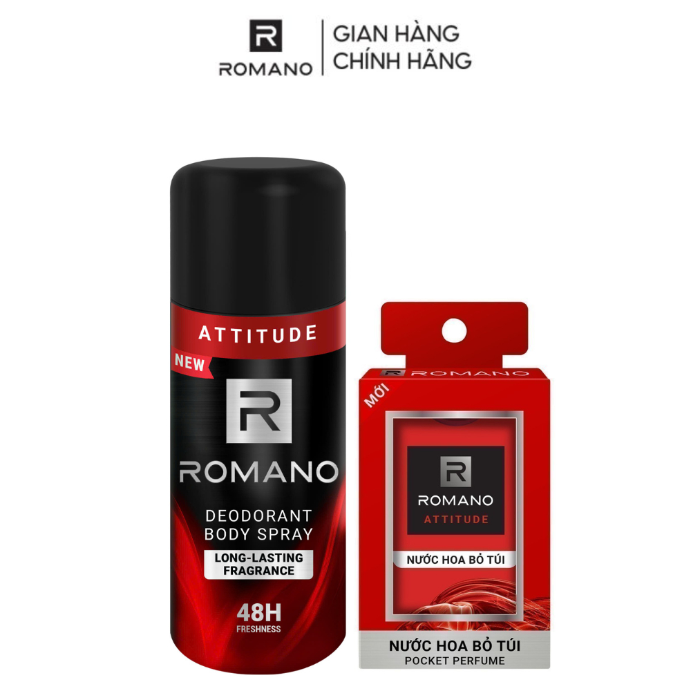Combo Xịt toàn thân Romano 150ml + Nước hoa nam bỏ túi 18ml