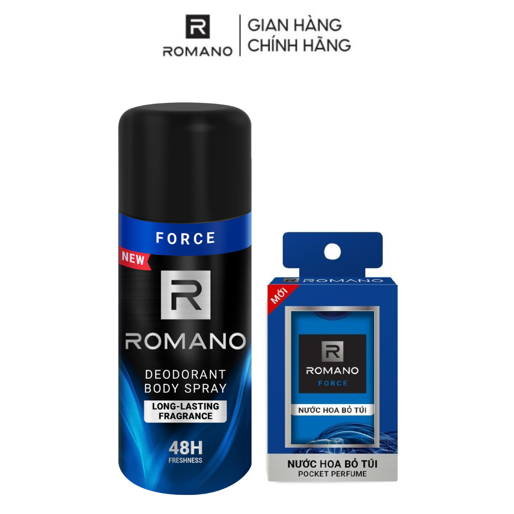 Combo Xịt toàn thân Romano 150ml + Nước hoa nam bỏ túi 18ml