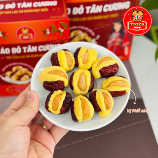 Táo Đỏ Kẹp Sữa Nhân Hạt Điều Mix 3 Vị TIGER FOOD Táo đỏ Tân Cương kẹp sữa nhân hạt điều - Đồ ăn vặt kẹo snack thức ăn