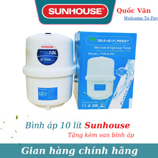 Bình áp nhựa 10 Lít Sunhouse - Tặng kèm van bình áp - Chính Hãng 100% - Bảo Hành 6 Tháng