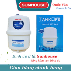Bình áp nhựa 8 Lít Sunhouse - Tặng kèm van bình áp - Bảo hành 6 tháng