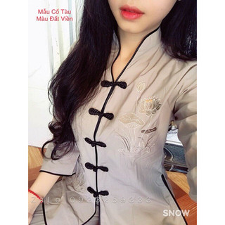 Cổ Tàu Nữ #Top Dress Voan Women Voi # Đồ Lam Đi Chùa