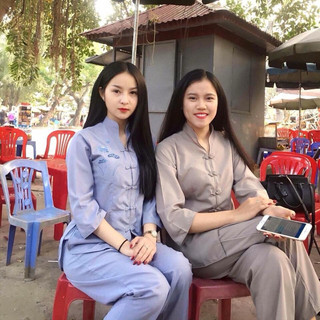 Cổ Tàu Nữ # Đồ Lam Đi Chùa