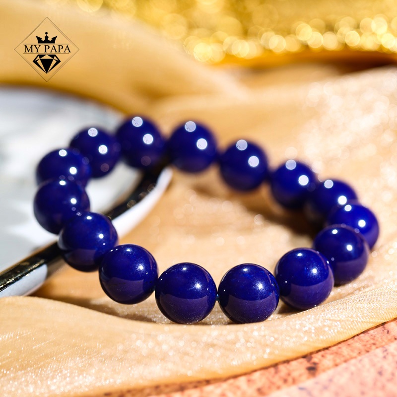 Ảnh Vòng Tay Chalcedony Xanh Hoàng Gia Brazil MYPAPA - Tăng Cường Trí Tuệ Bảo Hộ Bình An 1