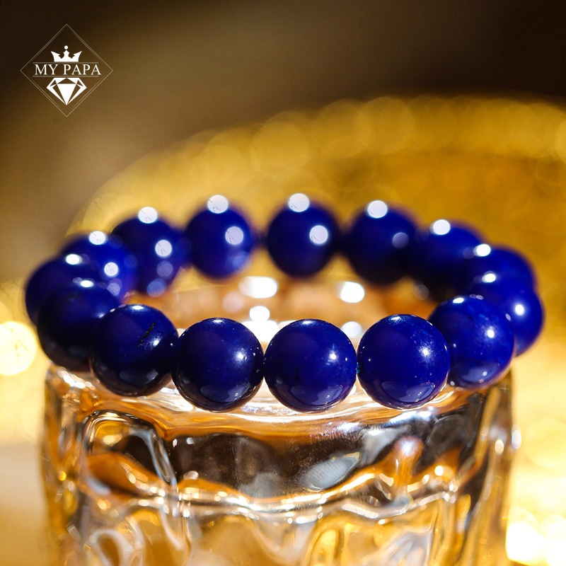 Ảnh Vòng Tay Chalcedony Xanh Hoàng Gia Brazil MYPAPA - Tăng Cường Trí Tuệ Bảo Hộ Bình An 3