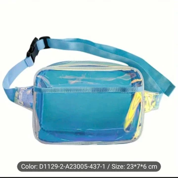 Túi đeo hông túi bao tử du lịch lớn dung tích cao bằng PVC holographic thời trang, túi đựng mỹ phẩm