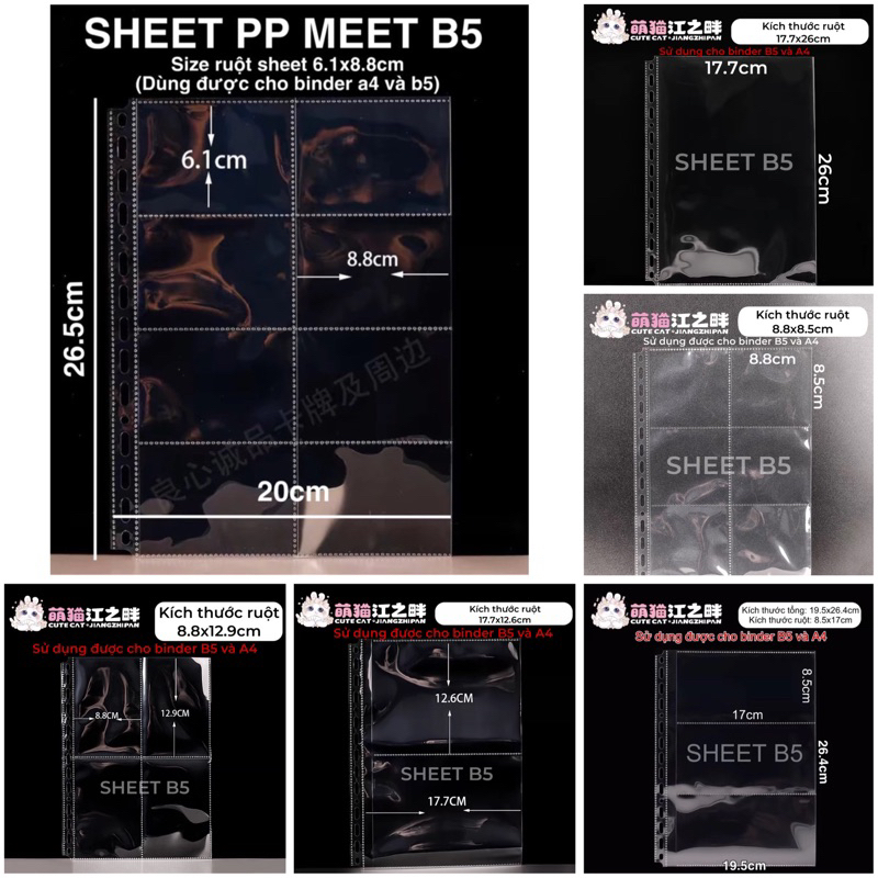[CÓ SẴN] SHEET PP B5 A4 MEET YX DÀNH CHO BINDER B5 A4 LƯU TRỮ THẺ - Cáo ...
