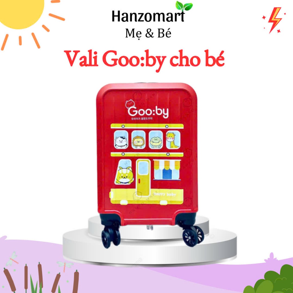 Vali kéo trẻ em hình gấu Momo / Gooby 18inch, Vali kéo cho bé siêu đẹp hanzomart