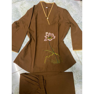 Hoa Nút Ngọc # Quần Áo Nữ #Đồ Bộ Nữ Top Dress Voan Women Voi # Đồ Lam Đi Chùa