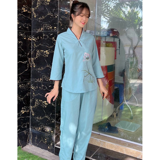 Hoa Nút Ngọc # Quần Áo Nữ #Đồ Bộ Nữ Top Dress Voan Women Voi # Đồ Lam Đi Chùa