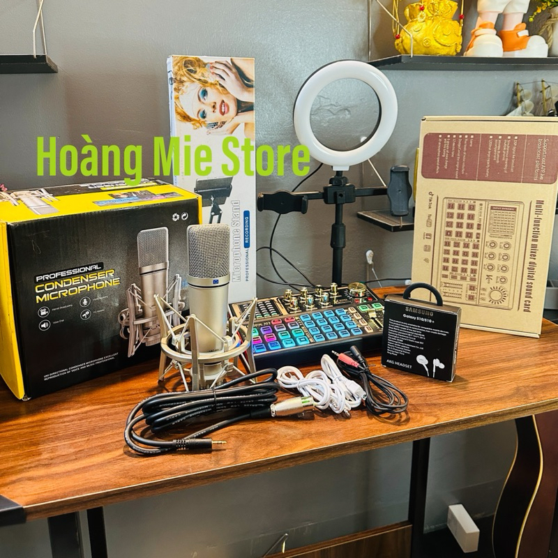 Bộ hát livestream Soundcard K300 pro max - Mic 5v LGT240 - Mic 5v U87 ...